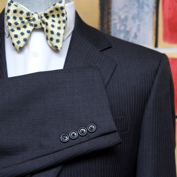 40L Jos A Bank Signature Men's Blazer Jacket Dark Grey Charcoal Striped C070604 - Picture 8 of 12